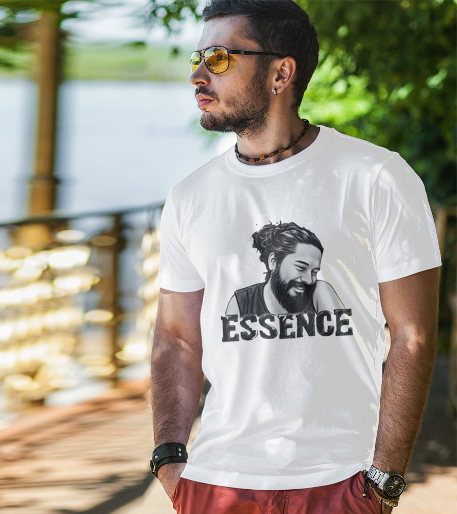 Essence Bearded Man Minimalist Smiling T-Shirt