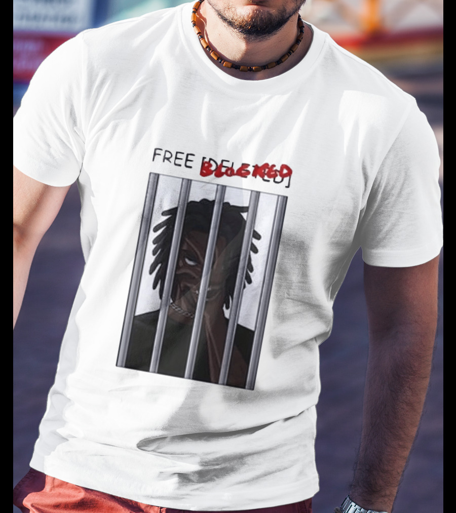 Free Blocked The Commissary Villain Dept Character Behind Bars T-Shirt