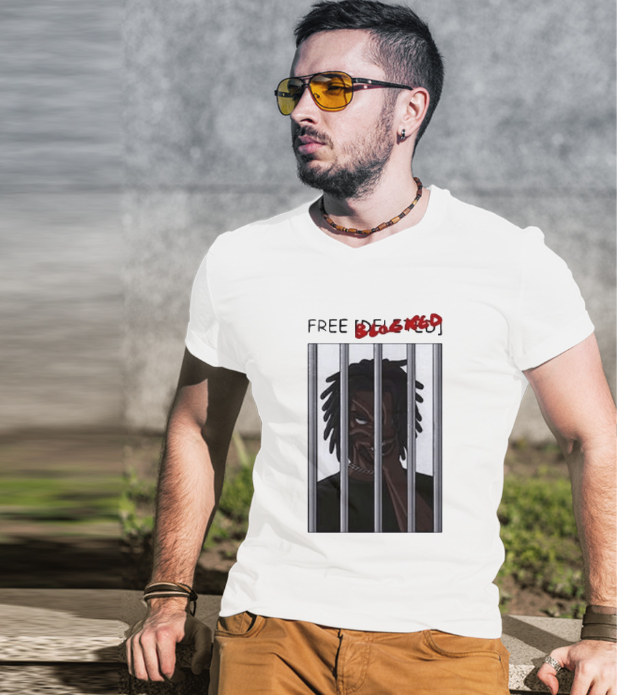 Free Blocked The Commissary Villain Dept Character Behind Bars T-Shirt
