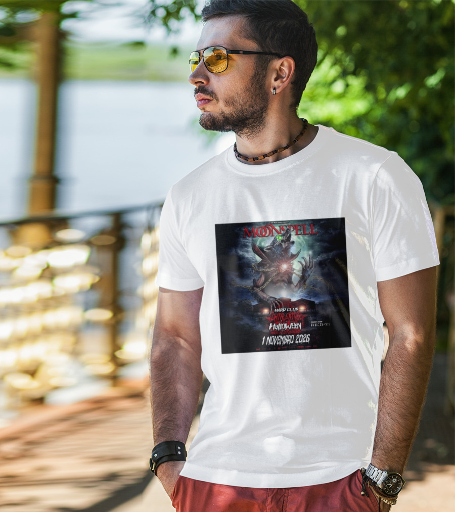Moonspell Hard Club Data Extra 1 Novembro 2026 Halloween Concerto Especial Porto T-Shirt