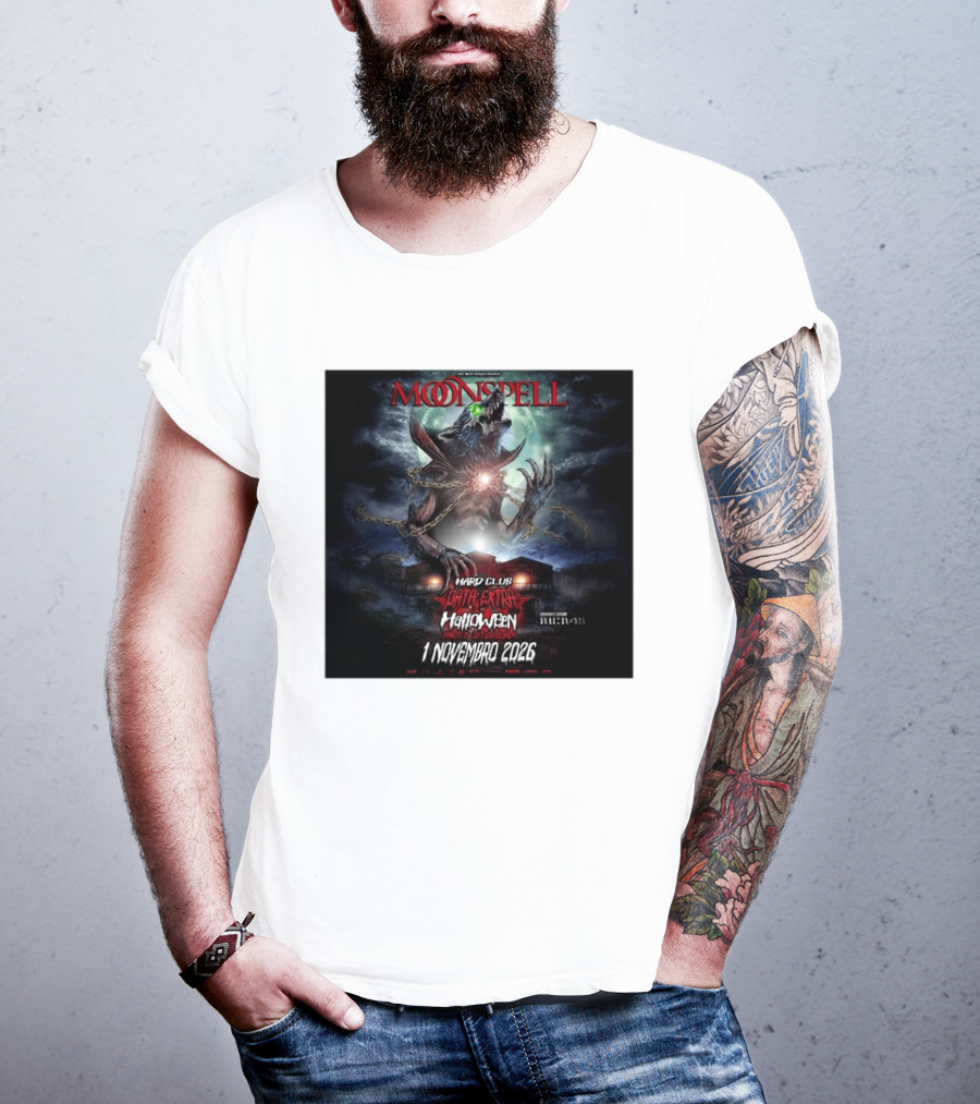 Moonspell Hard Club Data Extra 1 Novembro 2026 Halloween Concerto Especial Porto T-Shirt