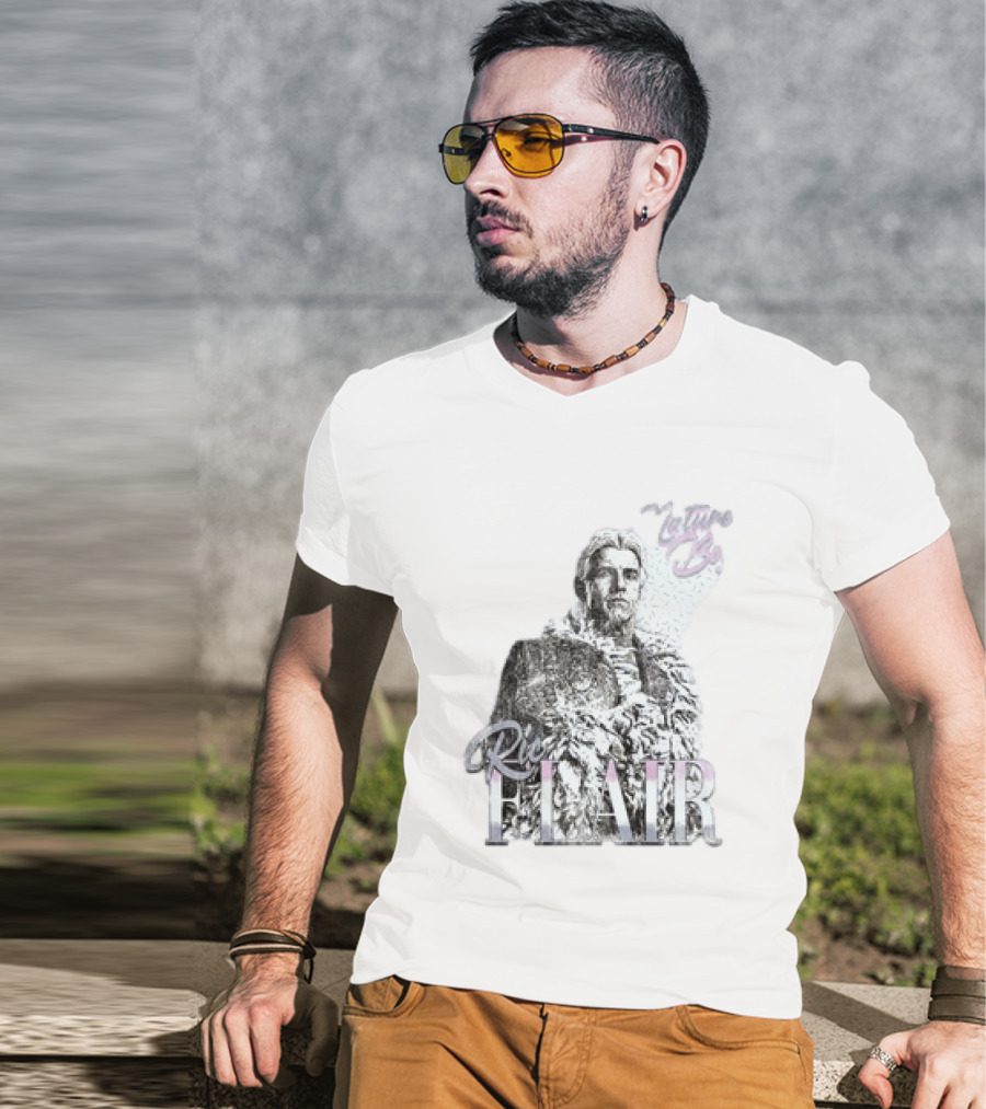 Ric Flair Nature Boy Classic Wrestling Style Black And White T-Shirt