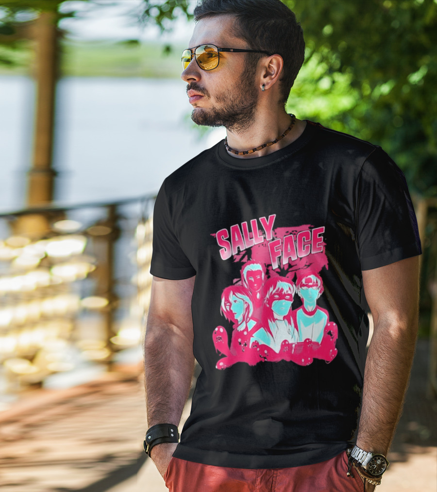 Sally Face Characters Group Indie Game Sal Fisher T-Shirt