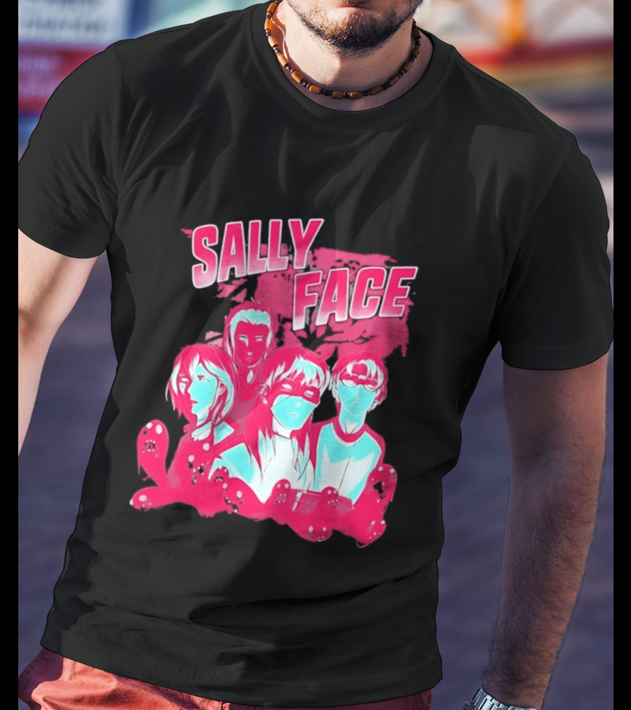 Sally Face Characters Group Indie Game Sal Fisher T-Shirt