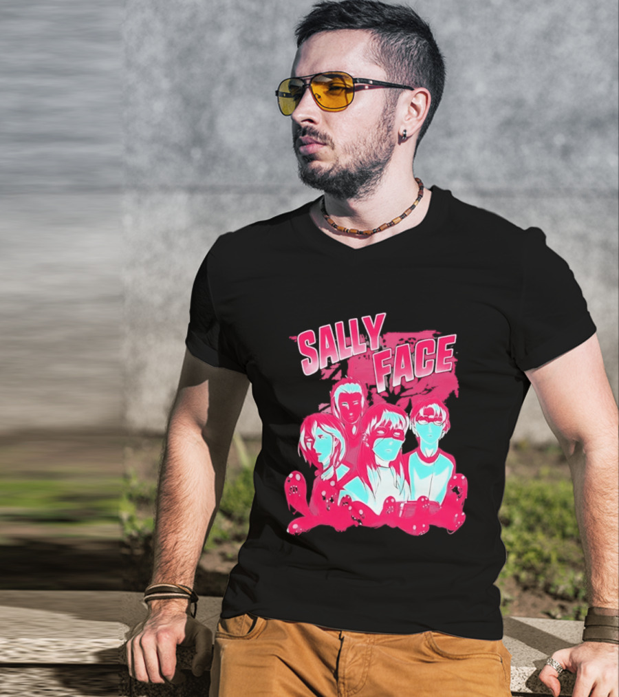 Sally Face Characters Group Indie Game Sal Fisher T-Shirt