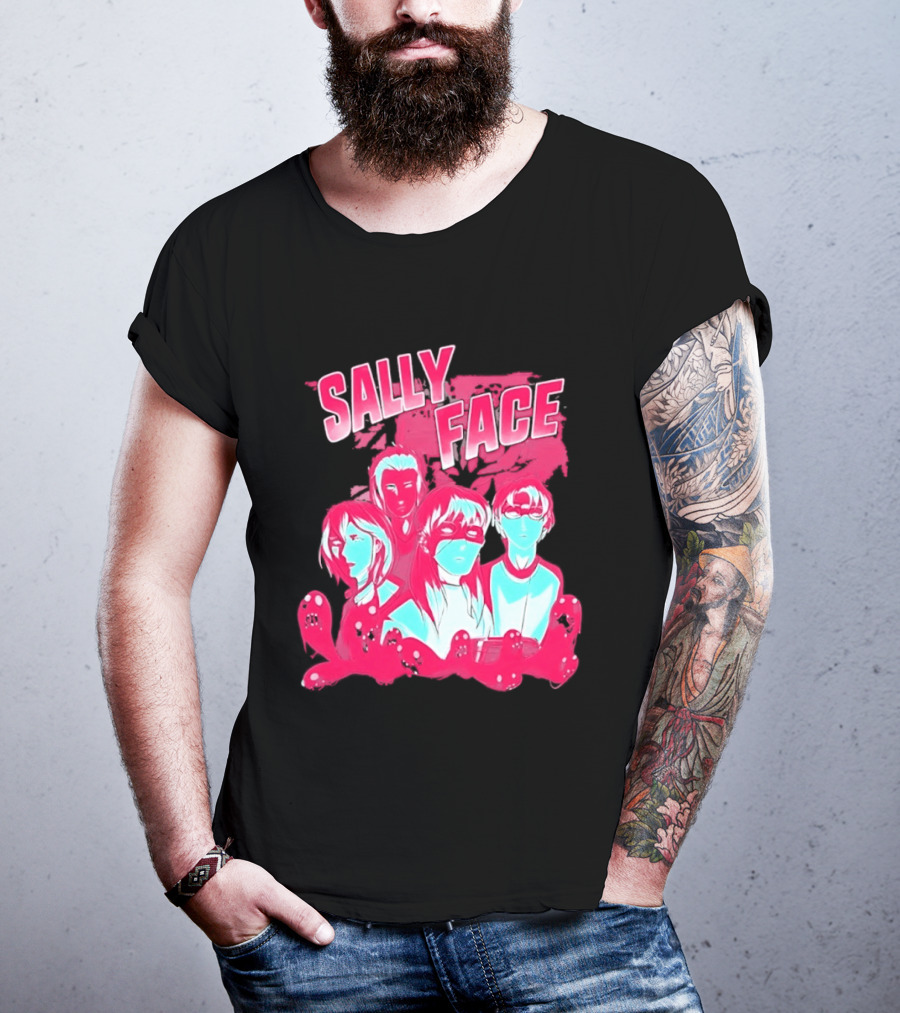 Sally Face Characters Group Indie Game Sal Fisher T-Shirt