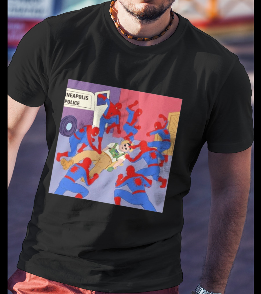 Spider Man Minneapolis Police Kicking Jake Lang T-Shirt
