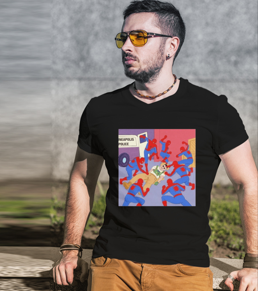 Spider Man Minneapolis Police Kicking Jake Lang T-Shirt