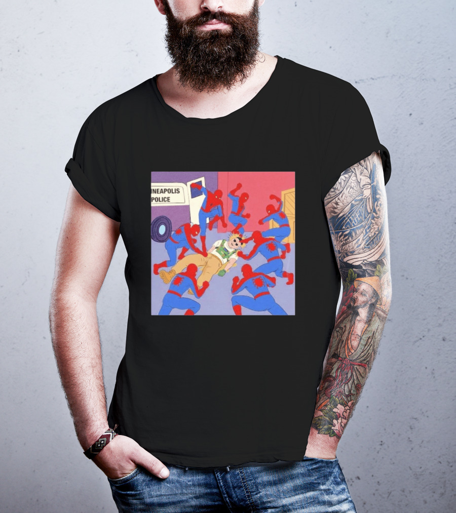 Spider Man Minneapolis Police Kicking Jake Lang T-Shirt