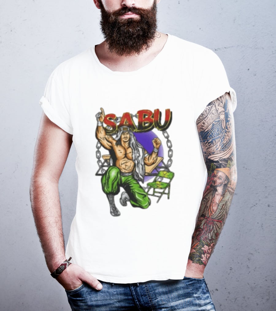 Beyondhumanmerch The Great Sabu Wrestling Character Chains And Table T-Shirt