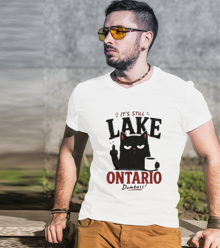It's Still Lake Ontario Black Cat Dumbass T-Shirt