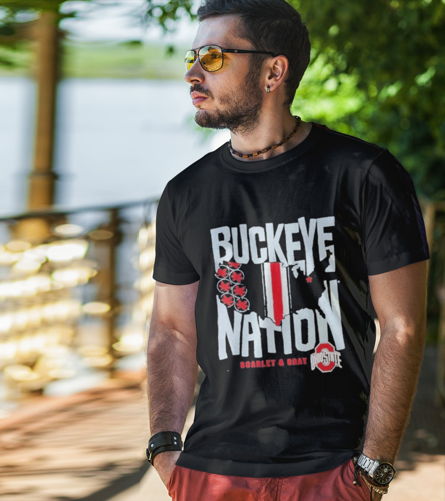 Buckeye Nation Scarlet & Gray Ohio State T-Shirt