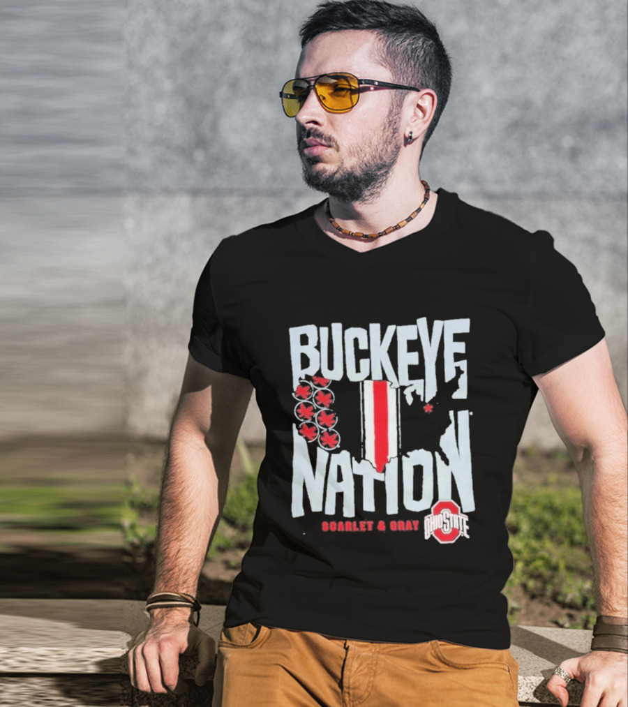 Buckeye Nation Scarlet & Gray Ohio State T-Shirt