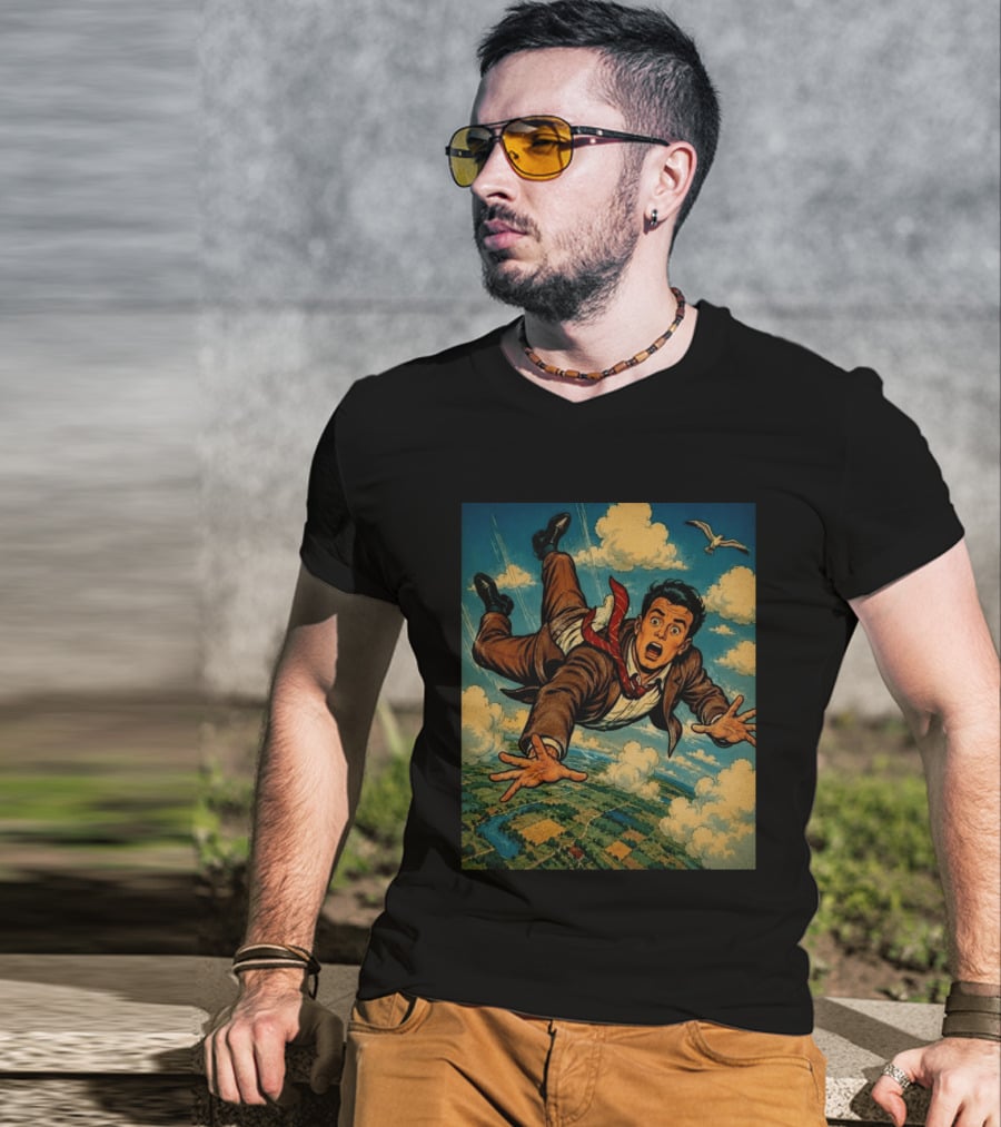 Musicians Of Threads Comic Superhero Falling Sky Adventure T-Shirt