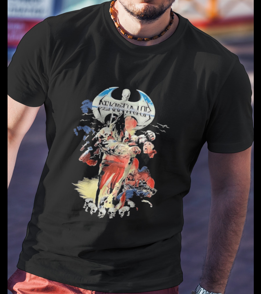 Dekapitator The Storm Before The Calm Skull And Axe Battle Scene T-Shirt