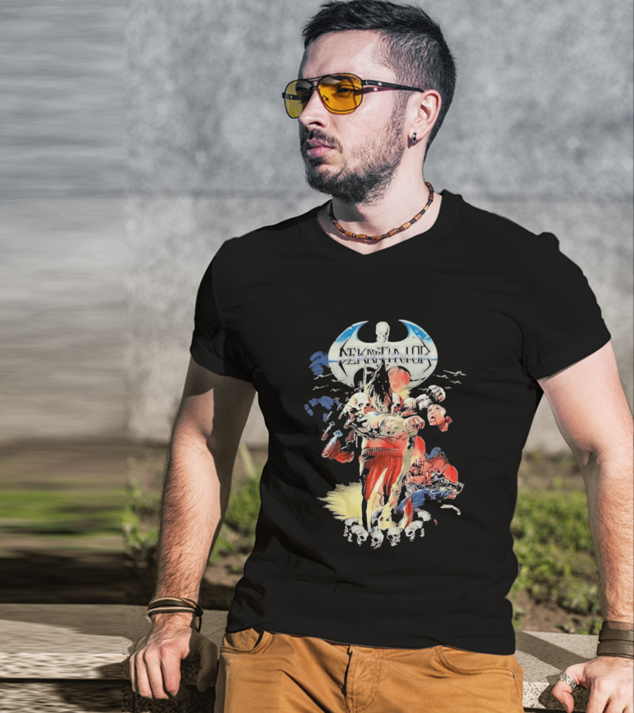 Dekapitator The Storm Before The Calm Skull And Axe Battle Scene T-Shirt