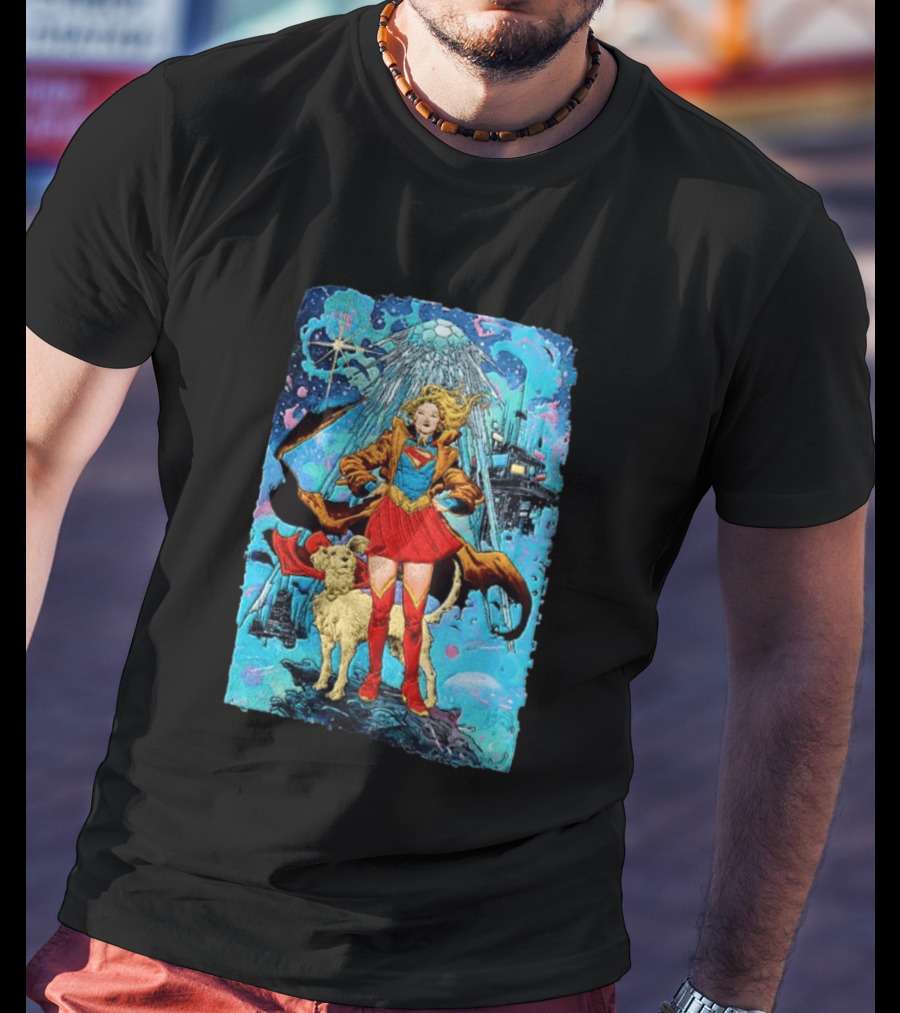 Supergirl And Krypto DC Comics Sci Fi City Adventure T-Shirt