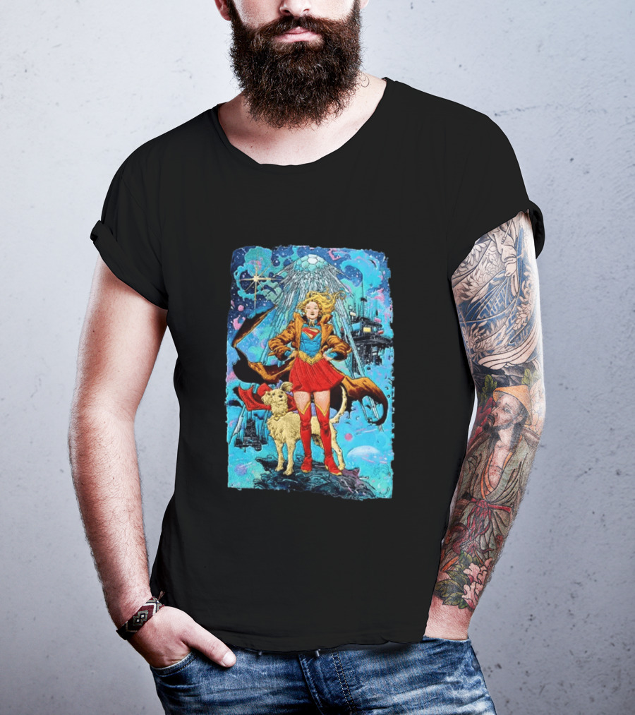 Supergirl And Krypto DC Comics Sci Fi City Adventure T-Shirt