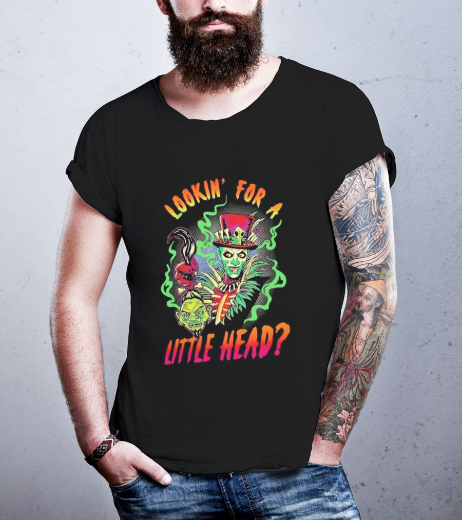 Lookin' For A Little Head Voodoo Witch With Top Hat And Skull Motif T-Shirt