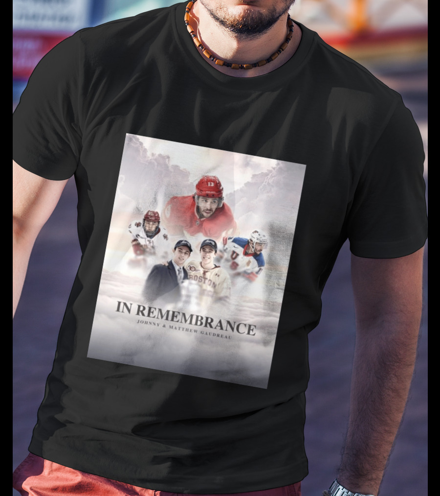 In Remembrance Johnny & Matthew Gaudreau Hockey Tribute With Boston And USA Jerseys T-Shirt