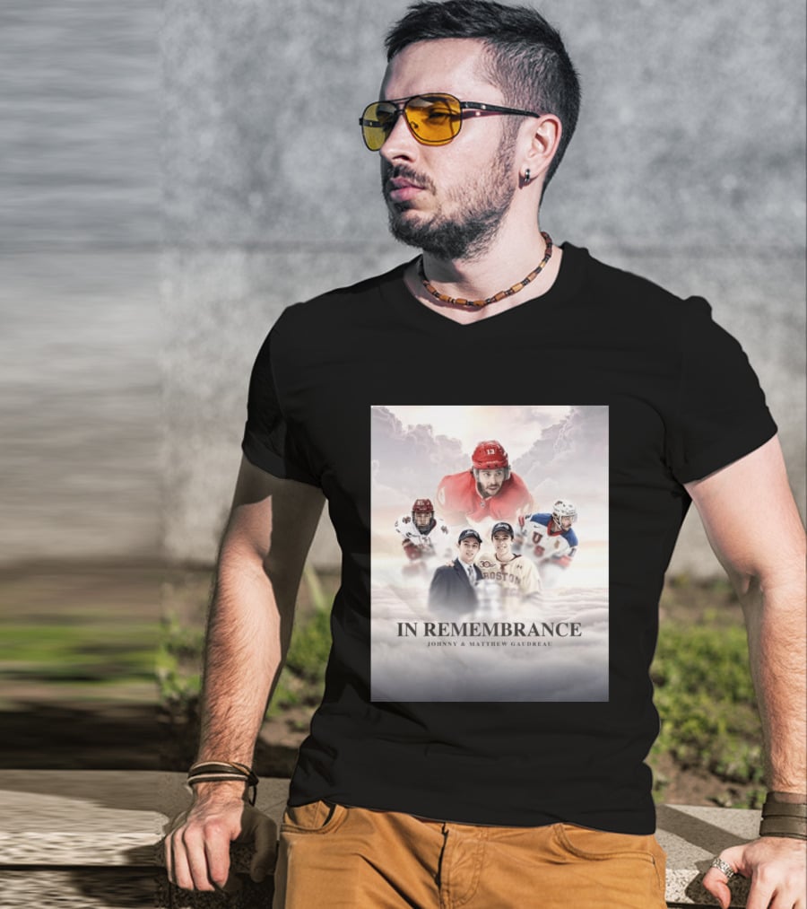In Remembrance Johnny & Matthew Gaudreau Hockey Tribute With Boston And USA Jerseys T-Shirt