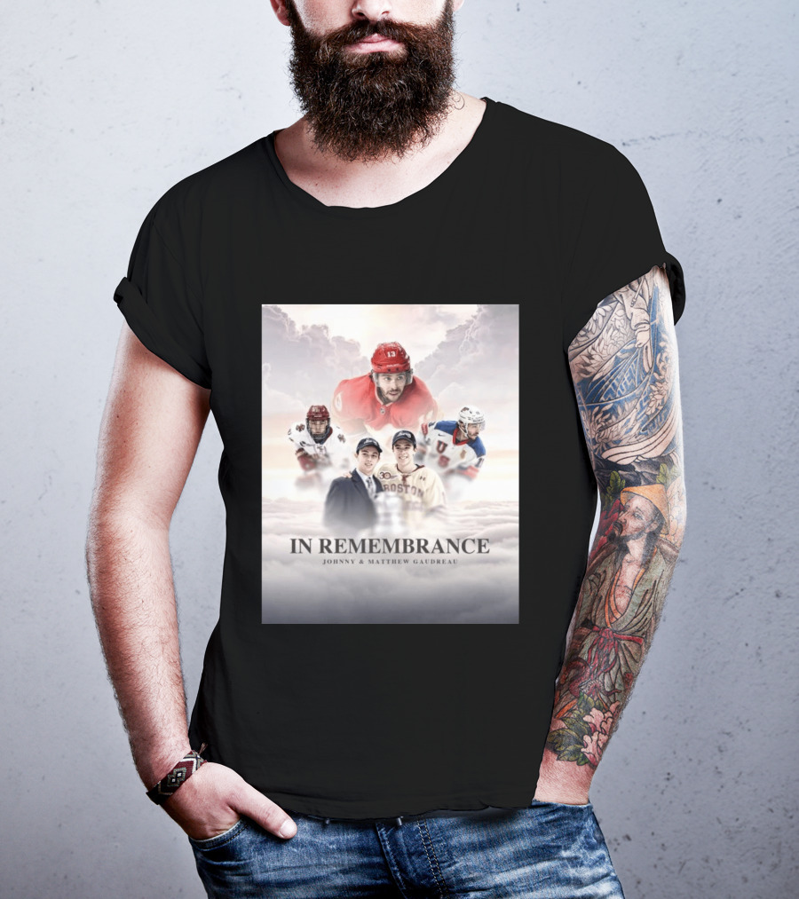 In Remembrance Johnny & Matthew Gaudreau Hockey Tribute With Boston And USA Jerseys T-Shirt