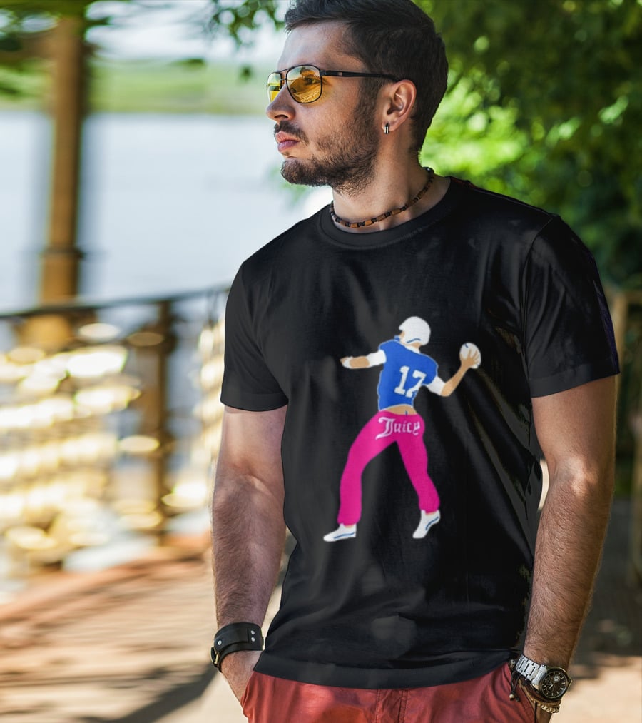 Josh Allen 17 Juicy Football Player Buffalo Bills Fans Retro Series T-Shirt