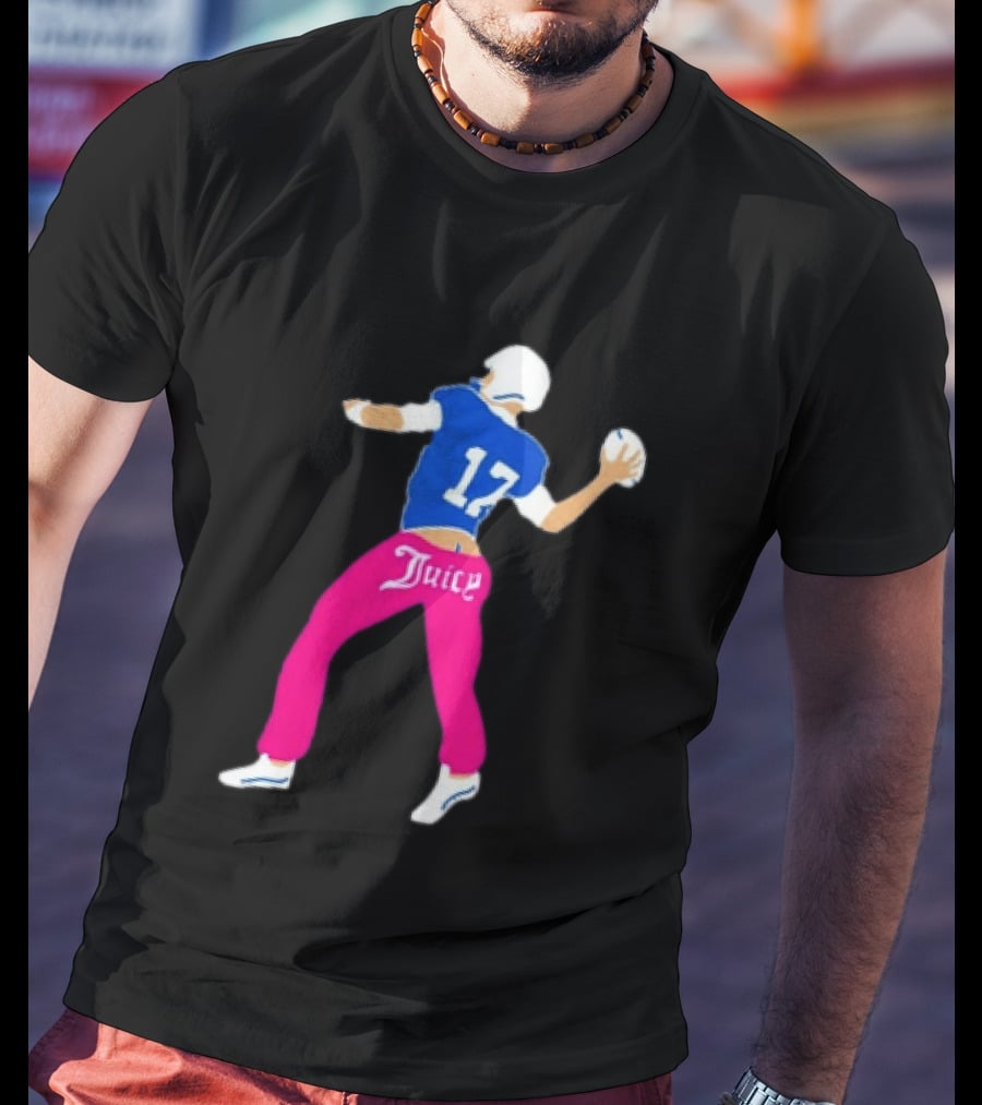 Josh Allen 17 Juicy Football Player Buffalo Bills Fans Retro Series T-Shirt
