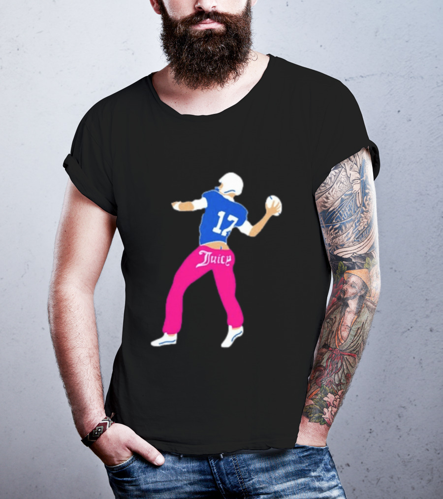 Josh Allen 17 Juicy Football Player Buffalo Bills Fans Retro Series T-Shirt