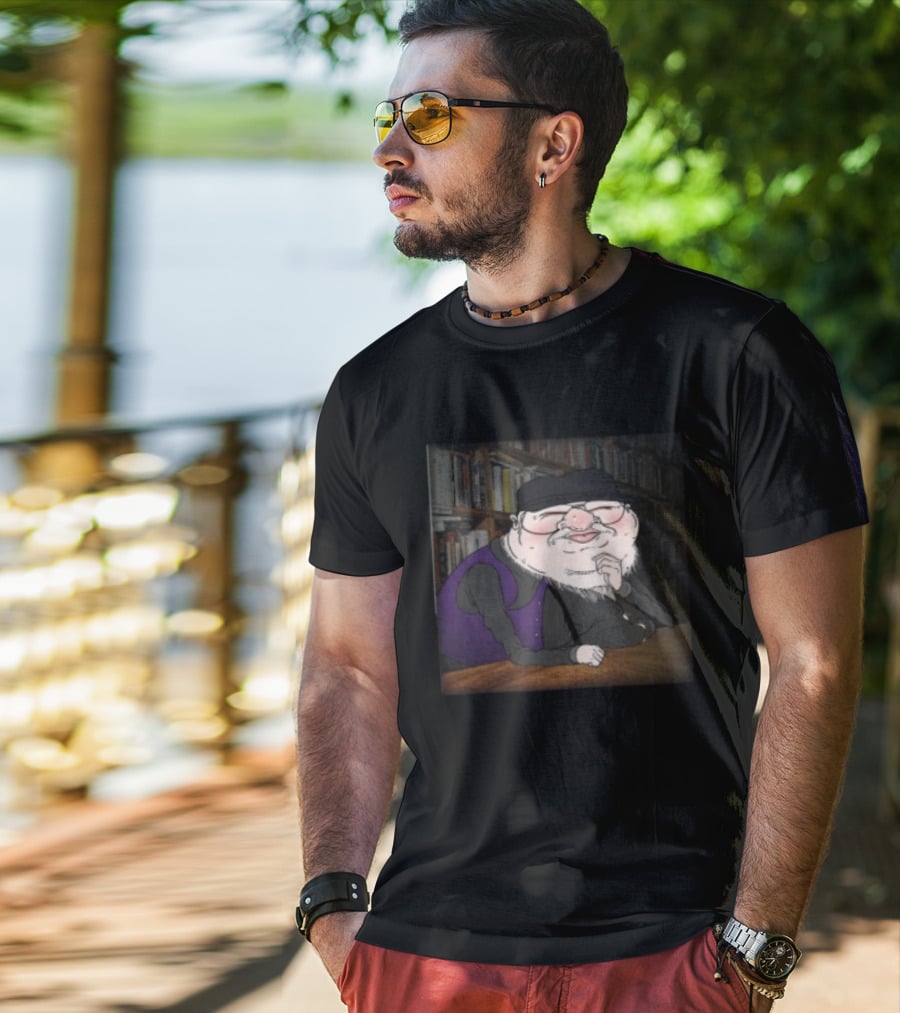 Meatcanyon Store Procrastination Black Cartoon Character Illustration Library T-Shirt