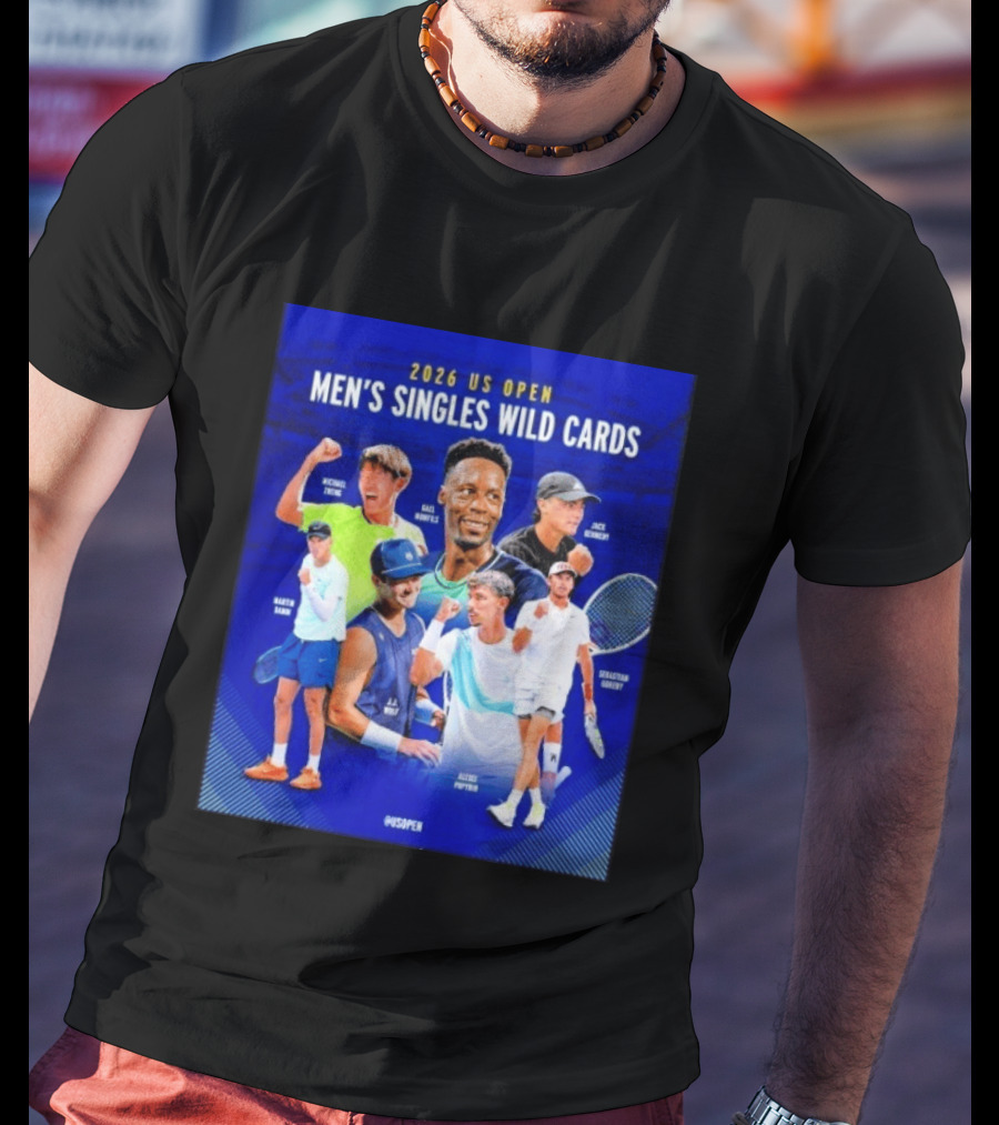 2026 US Open Men's Singles Wild Cards Michael Zheng Gael Monfils Jack Sock Martin Damm Alex Michelsen Ben Shelton Alexei Popyrin Dominic Stricker T-Shirt