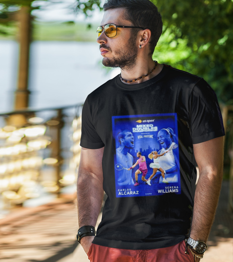 US Open Mixed Doubles Championship Carlos Alcaraz Serena Williams Vital Proteins T-Shirt