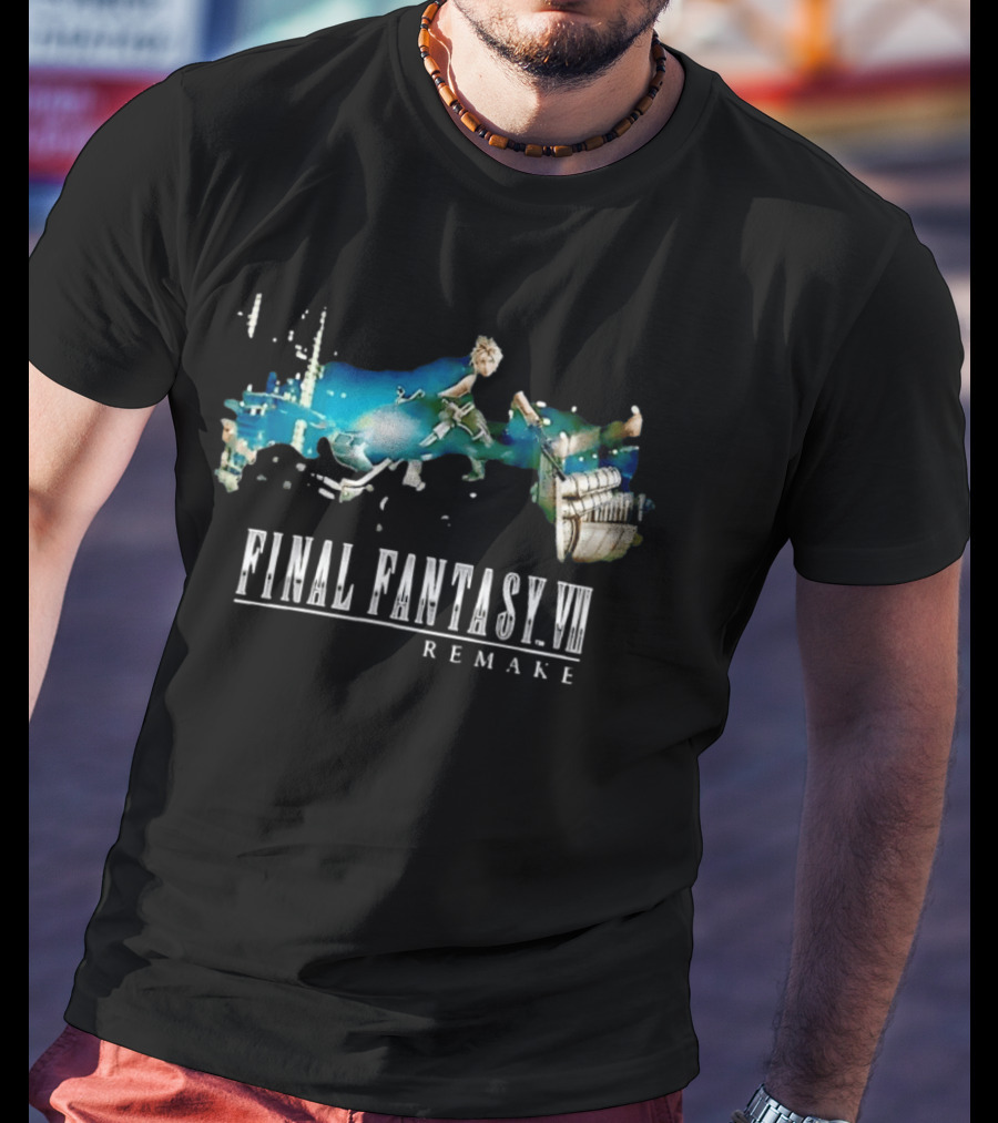 Cloud Strife Motorcycle Chase Final Fantasy VII Remake T-Shirt
