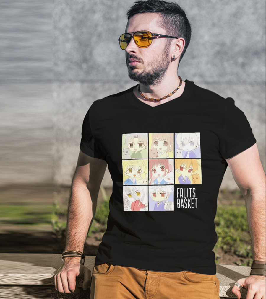 Fruits Basket Chibi Characters Grid With Cute Kawaii Anime T-Shirt