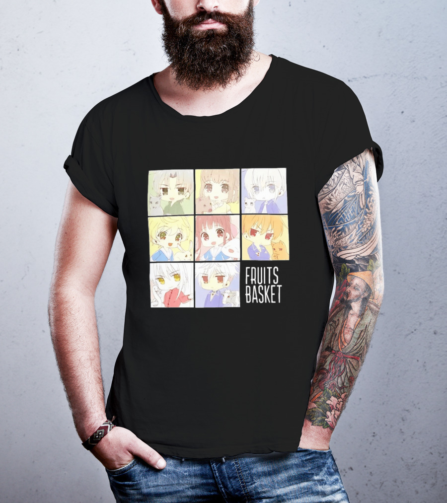 Fruits Basket Chibi Characters Grid With Cute Kawaii Anime T-Shirt