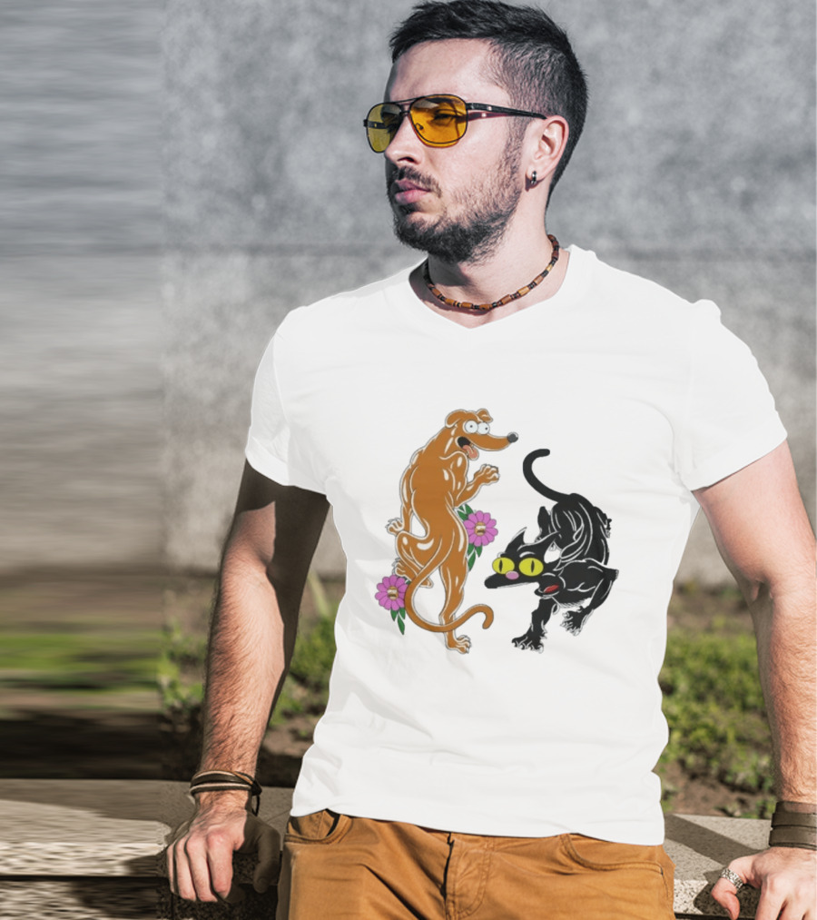 Buff Santa's Little Helper Snowball Ned Flanders Flowers T-Shirt