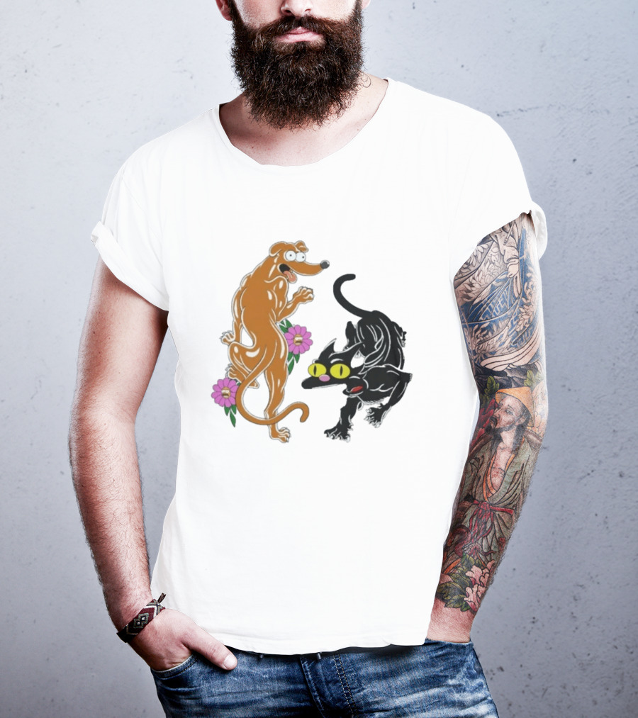 Buff Santa's Little Helper Snowball Ned Flanders Flowers T-Shirt