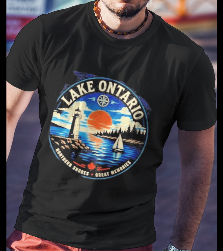 Lake Ontario Lighthouse Sunset Northern Shores Great Memories T-Shirt