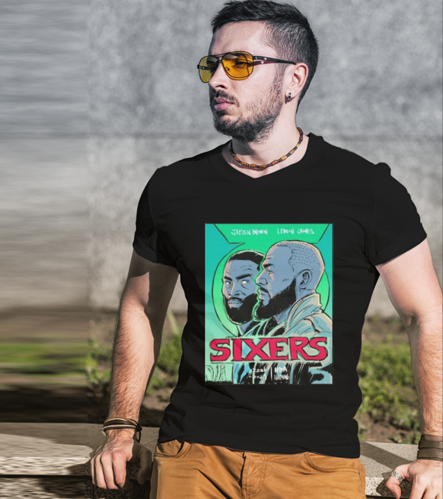 Jaylen Brown Lebron James Sixers NBA Lanterns T-Shirt