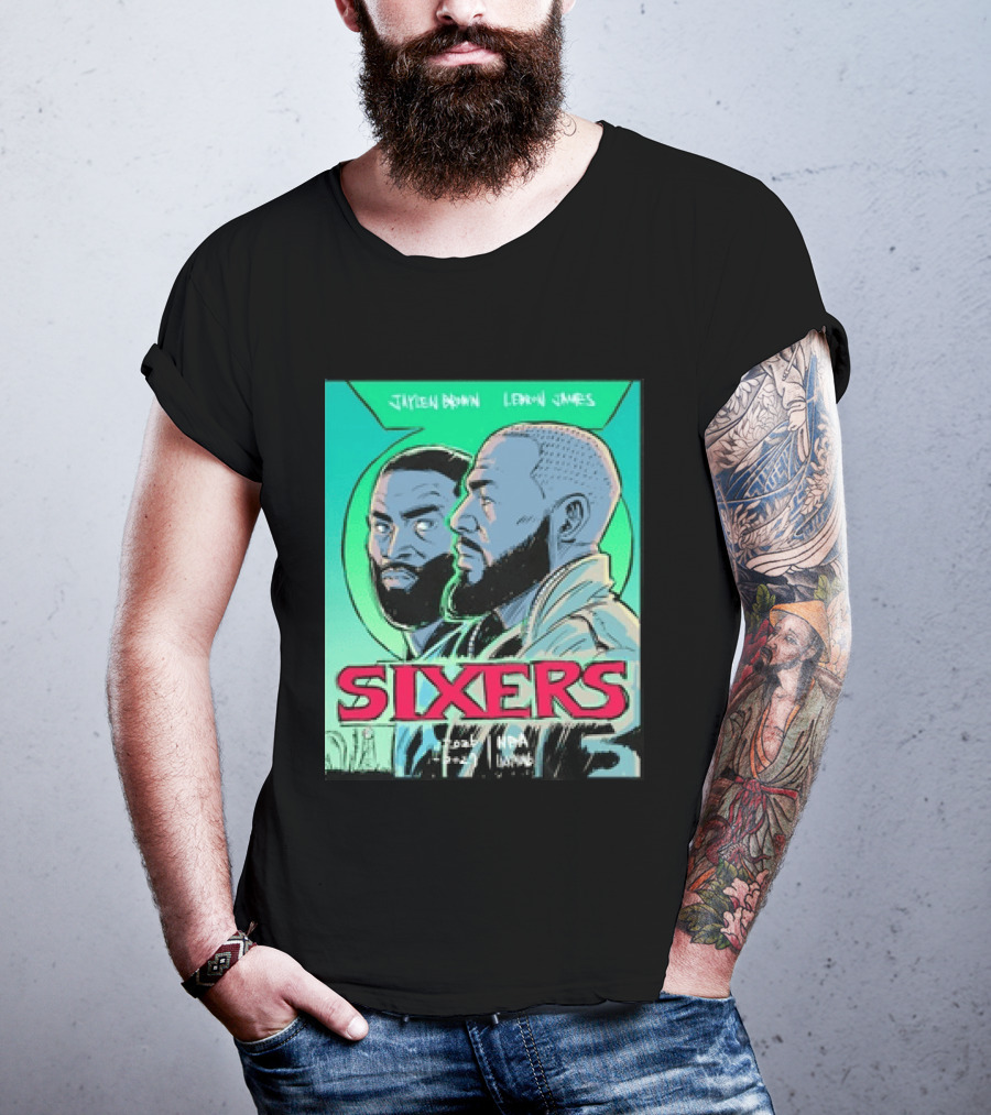 Jaylen Brown Lebron James Sixers NBA Lanterns T-Shirt