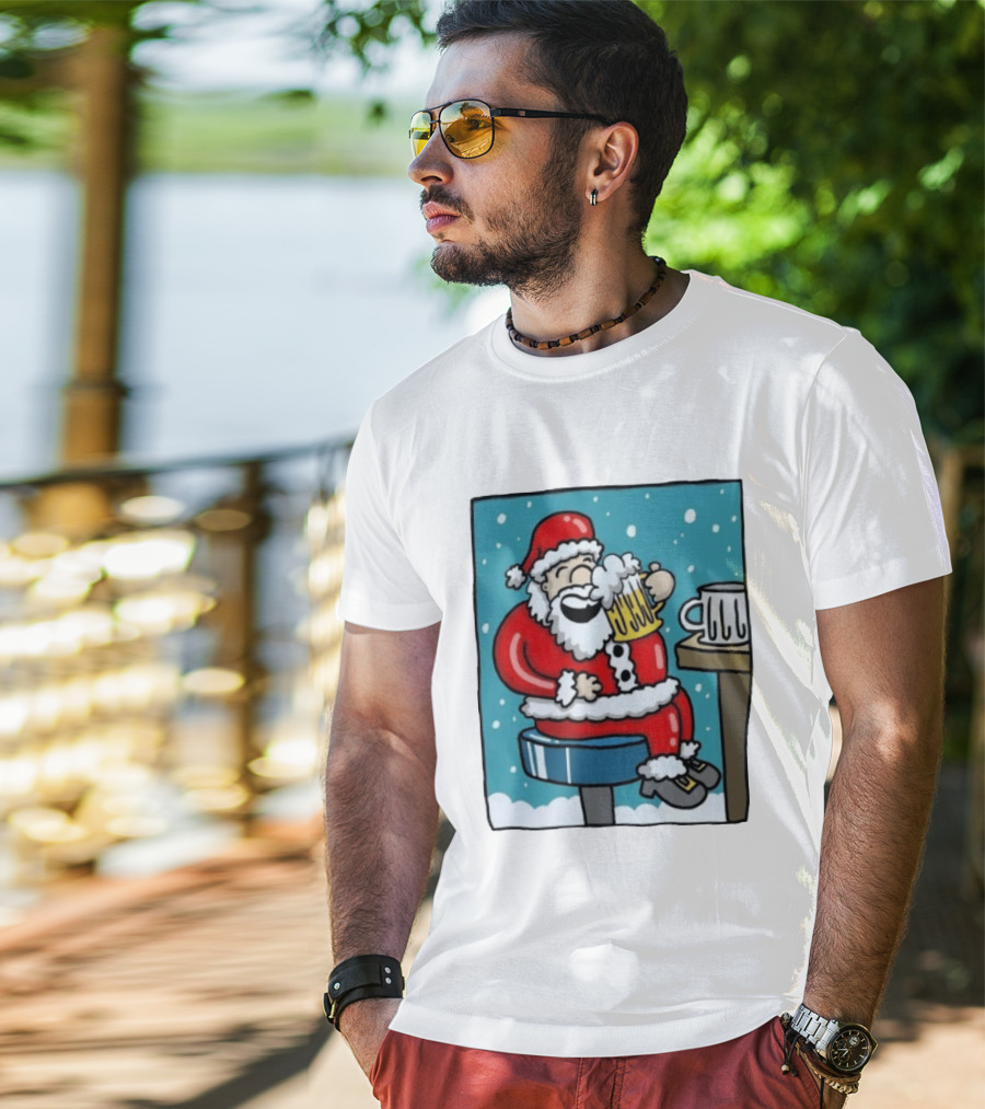 Santa Claus It's The Most Wonderful Time For A Beer Christmas T-Shirt