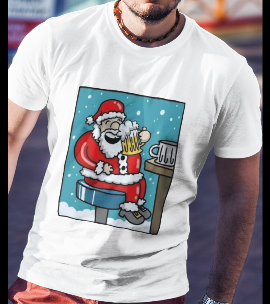 Santa Claus It's The Most Wonderful Time For A Beer Christmas T-Shirt
