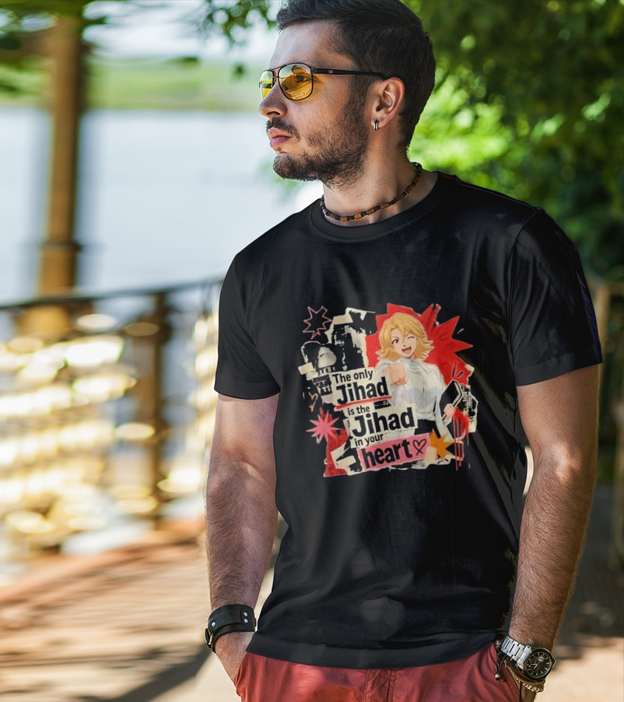 The Only Jihad Is The Jihad In Your Heart Anime Red Black Starburst Manga T-Shirt