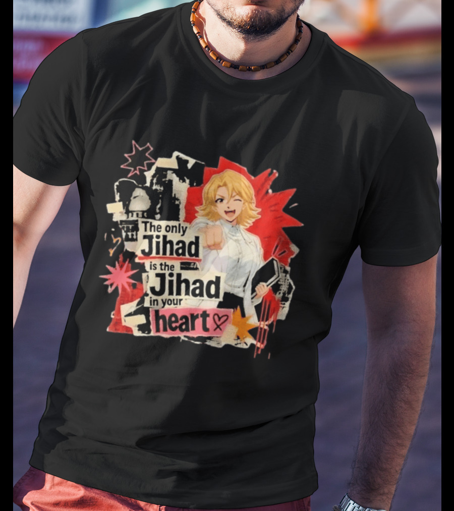 The Only Jihad Is The Jihad In Your Heart Anime Red Black Starburst Manga T-Shirt