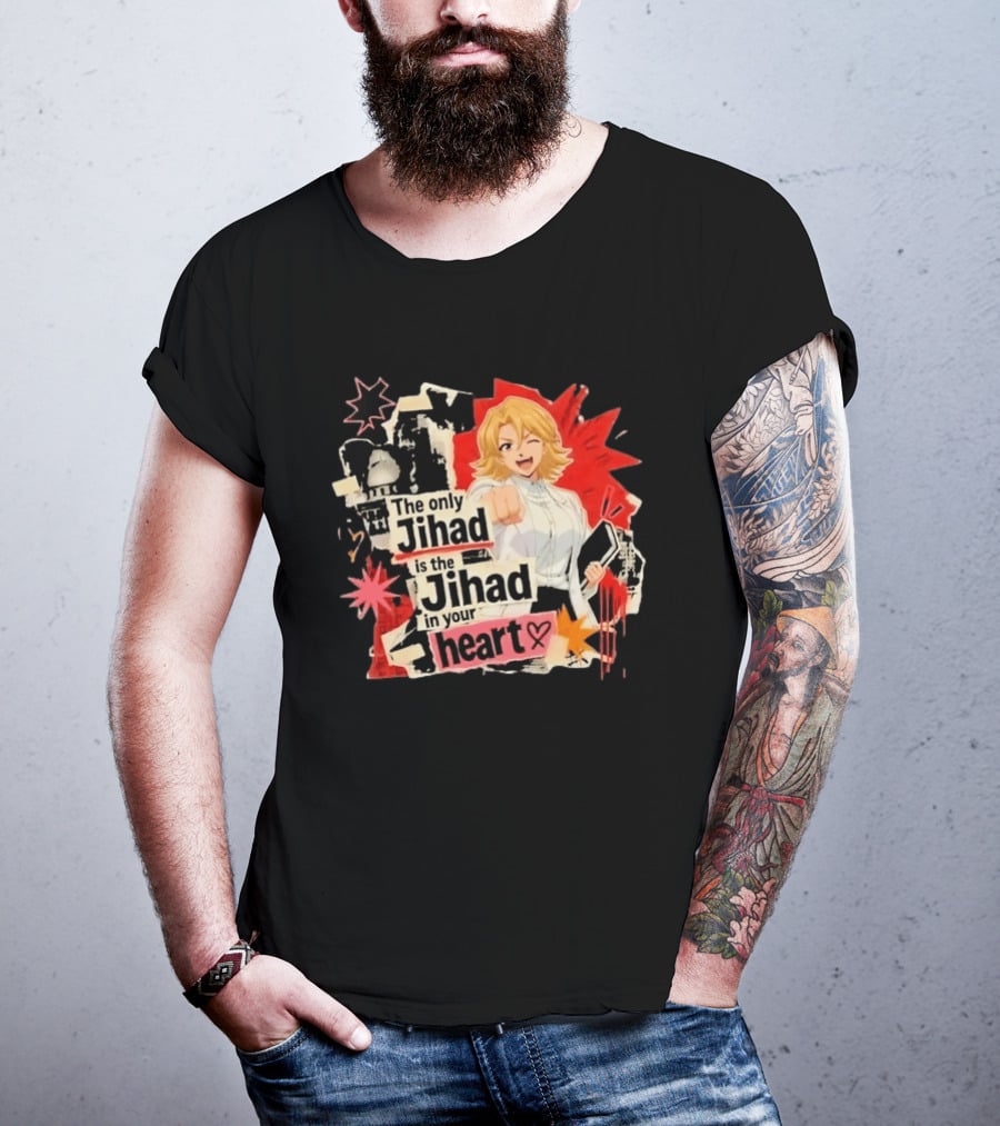 The Only Jihad Is The Jihad In Your Heart Anime Red Black Starburst Manga T-Shirt