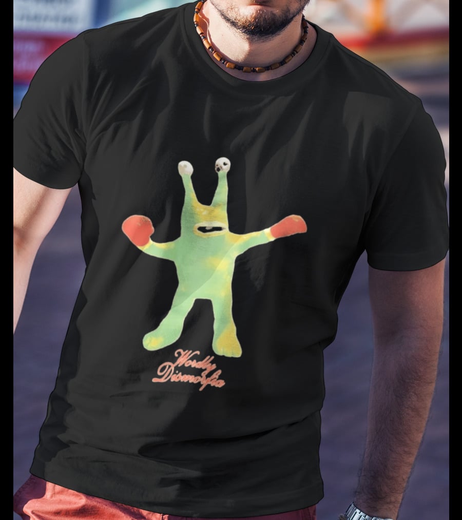 Wordly Dismorfia Boxing Alien Creature With Red Boxing Gloves T-Shirt