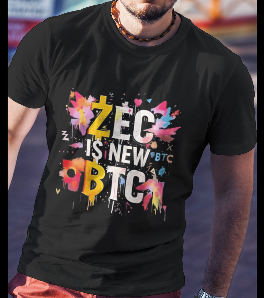 ZEC Is New BTC Cryptocurrency Zcash Bitcoin Colorful Paint Splash T-Shirt