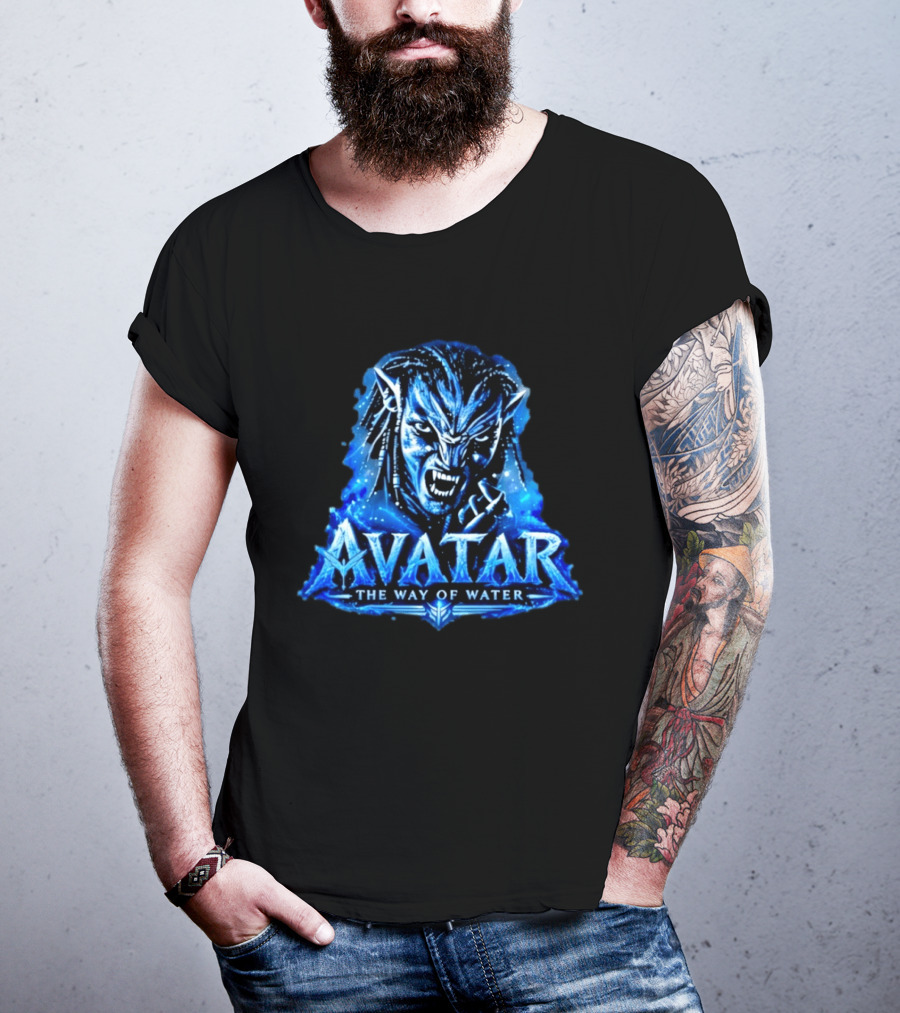 Avatar The Way Of Water Na'vi Warrior Fierce Expression T-Shirt