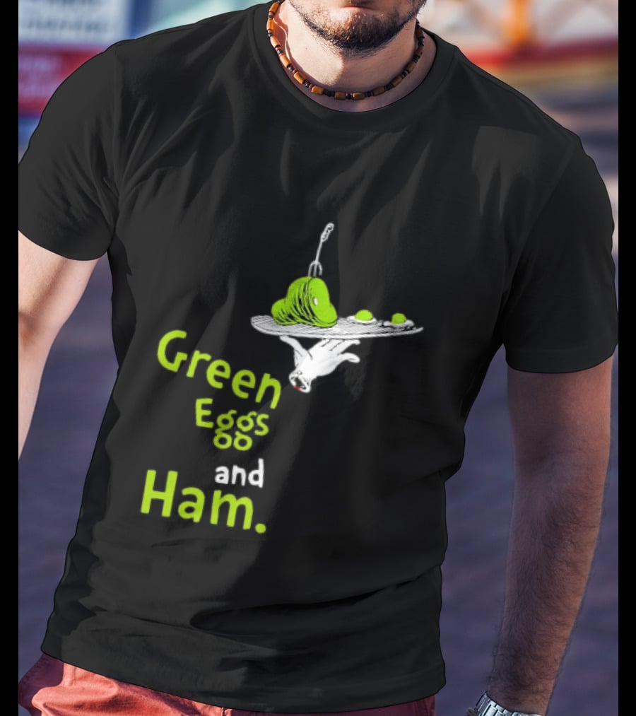 Dr Seuss Green Eggs And Ham Plate Illustration Classic Children's Book T-Shirt