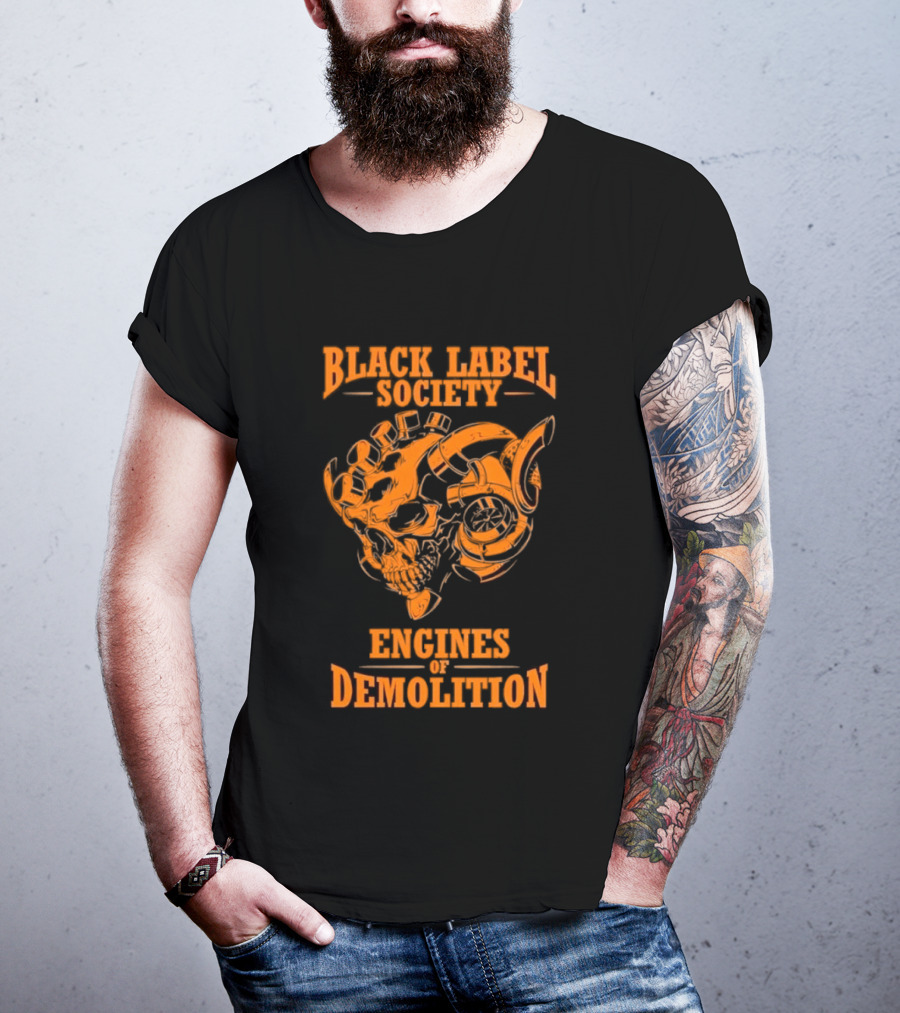 Black Label Society Engines Of Demolition Skull T-Shirt